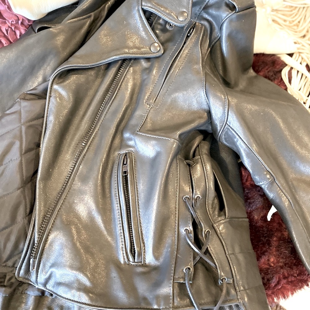 ⭐️SOLD⭐️ Z1R Drag Specialties Leather Biker Jacket - Picture 8 of 9